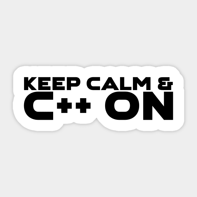 Keep Calm and C++ On Programming Sticker by Furious Designs